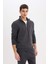 Comfort Regular Fit Rahat Kalıp Fermuarlı Dik Yaka Basic Düz Sweatshirt X7405AZ25SP 3