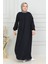 Reglan Kol Büzgülü Çocuk Elbise--Lacivert 4