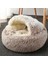 Gri Pürüzsüz Stil 40CM Pet Köpek Kedi Yatağı Yuvarlak Peluş Kedi Kendinden Isınma Yatak Ev Küçük Köpek Kedi Yuvası Için Yumuşak Uzun Peluş Yatak Pet Uyku Mağarası Yastık (Yurt Dışından) 2