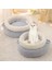 Mavi Stil 40CM Mat ile Kedi Yatağı Pet House Yastık Yavru Yumuşak Sıcak Yuvarlak Yatak Derin Uyku Tulumu Kış Kedi Sepeti Yavru Yuva Kedi Aksesuarları (Yurt Dışından) 3