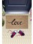 Bej Kapı Önü Paspası Büyük Yazılı Love Desen K-3316 1