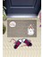 Dijital Baskı Gri Let It Snow Kukuletalı Kedi Dekoratif Kapı Paspası K-2058 1