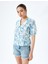 Balon Kol Çiçekli Düğmeli Crop Oversize Gömlek 3