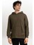 Çıt Çıt Detaylı Kapüşonlu Erkek Sweatshirt 3