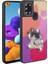 Samsung Galaxy A21S Kılıf Parlayan Kabartmalı Ikonik Figürlü Zore Amas Silikon Kapak-Mor 1
