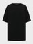 Oversize Dökümlü Viskon T-Shirt- Siyah 4