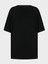 Oversize Dökümlü Viskon T-Shirt- Siyah 5