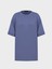 Oversize Dökümlü Viskon T-Shirt - Mavi 1