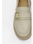 Neva Bej Deri Altın Tokalı Kadın Loafer 3