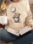 Balo ile Ayı Baskılı Yünlü Kalın Uzun Kollu Kadın Sweatshirt 2