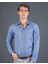 Slim Fit Mavi Armürlü Erkek Gömlek 1