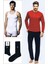 Erkek Damat Çeyiz Pijama Çamaşır Takım 4Lü Bordo 17394 1