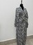 Siyah Beyaz Geometrik Desenli Kimono 2