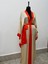 Bej Turuncu Saten Kimono 2