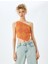Tek Omuz Jakarlı Slim Fit Asimetrik Crop Üst 3