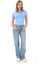 Crop Slim Fit Pamuk Likra Tişört-Mavi 2