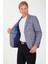 5138 Dar Kalıp Kare Desenli Bordo Erkek Blazer Ceket 3