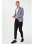5138 Dar Kalıp Kare Desenli Bordo Erkek Blazer Ceket 2