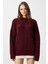Kadın Stella Yumuşak Oversize Bordo Triko Kazak 5