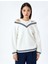 Biyeli Oversize V Yaka Atlet Detaylı Sweatshirt 3