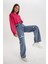 Mavi-Boru Paça Denim Pantolon 1