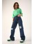 Mavi-Yırtık Detaylı Wide Leg Pantolon 1