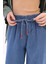 Mavi-Beli Lastikli Denim Pantolon 5