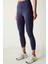 Koyu Indigo Yüksek Bel Toparlayıcı Crop Boy Form Tayt 1