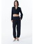 Pile Detaylı Jogger Pantolon Lacivert 4