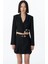Kemer Aksesuarlı Crop Blazer Ceket Siyah 3