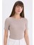 Slim Fit Dar Kesim Bisiklet Yaka Fitilli Kaşkorse Basic Düz Kısa Kollu Tişört C0097AX25SP 1