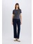 Slim Fit Dar Kesim Bisiklet Yaka Fitilli Kaşkorse Basic Düz Kısa Kollu Tişört C0097AX25SP 2
