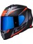 Storm 2 Racer Turuncu Kapalı Motosiklet Kaskı Mavi Camlı 1