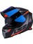Storm 2 Racer Turuncu Kapalı Motosiklet Kaskı Mavi Camlı 2
