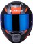 Storm 2 Racer Turuncu Kapalı Motosiklet Kaskı Mavi Camlı 4