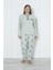 Fwn 3400 Interlok Nakışlı Kışlık Büyük Beden Kadın Pijama Takımı 4