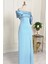 Bebe Mavisi Asimetrik Krep Elbise 6589 1
