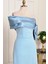 Bebe Mavisi Asimetrik Krep Elbise 6589 3