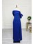 Saks Mavi Asimetrik Krep Elbise 6589 1