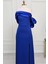 Saks Mavi Asimetrik Krep Elbise 6589 4