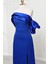 Saks Mavi Asimetrik Krep Elbise 6589 5