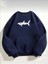 Shark Baskılı Sweatshirt Geniş Kalıp Ribanalı Sıfır Yaka 1