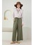 Keten Bol Paça Pantolon Küf Yeşili 6