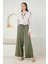Keten Bol Paça Pantolon Küf Yeşili 7