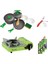 Tekli Mini Portatif Ocak Yeşil+3 Parça Tencere Seti+Çatal Kaşık Bıçak Kırmızı+3 Adet Kartuş ORC-015-F1 1