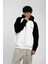 Beyaz Siyah Kollu Kapüşonlu Sweatshirt 5