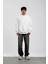 Beyaz Kapüşonlu Basic Şardonlu Sweatshirt 1