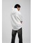 Beyaz Kapüşonlu Basic Şardonlu Sweatshirt 3