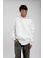 Beyaz Kapüşonlu Basic Şardonlu Sweatshirt 5