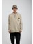 Krem Cebi Brand Yazılı Yakası Fermuarlı Sweatshirt 1